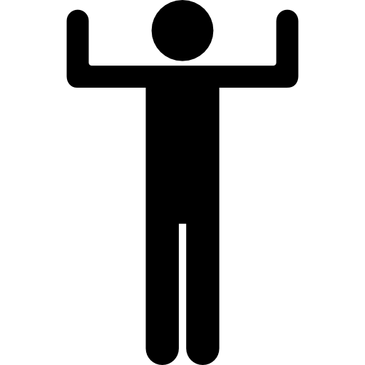 Flexing muscles silhouette  icon