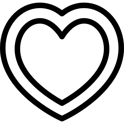 cuore bianco dentro cuore nero  icona
