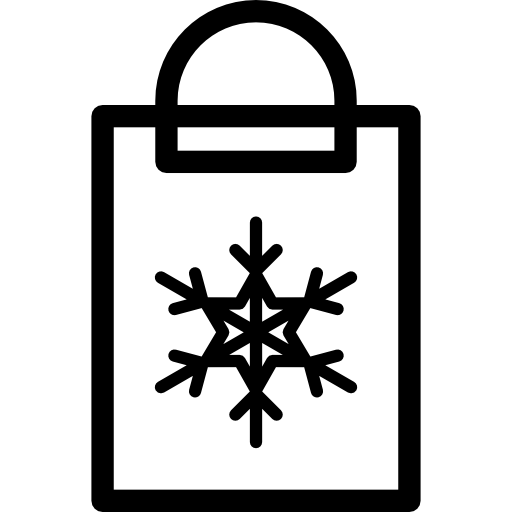 Christmas bag with snowflake  icon