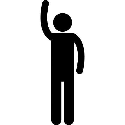 Raising hand silhouette  icon