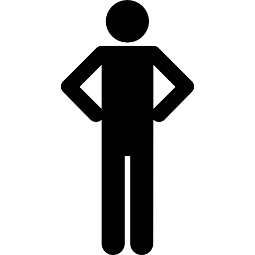 Hands on hips silhouette  icon