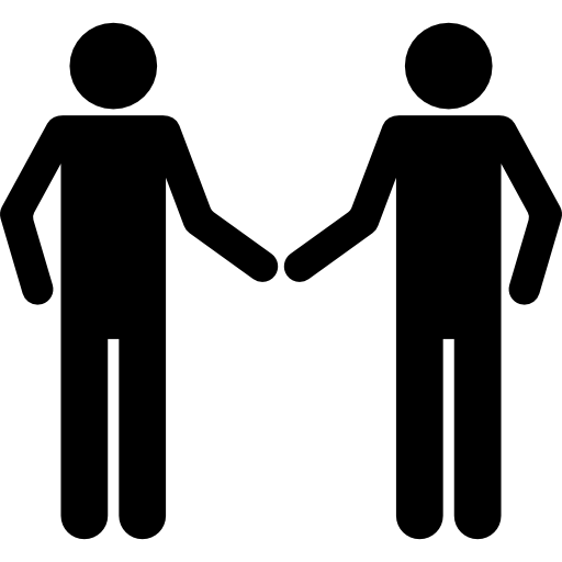 Shaking hands silhouette  icon