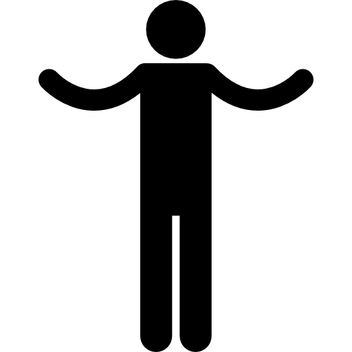 silhouette con braccia aperte  icona