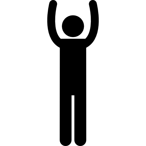 Arms up silhouette  icon