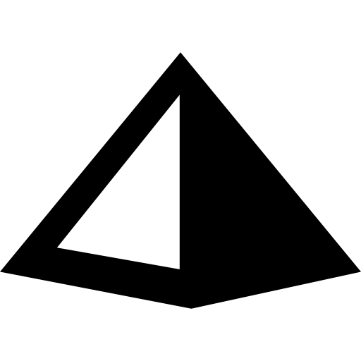 Pyramid with one dark side  icon