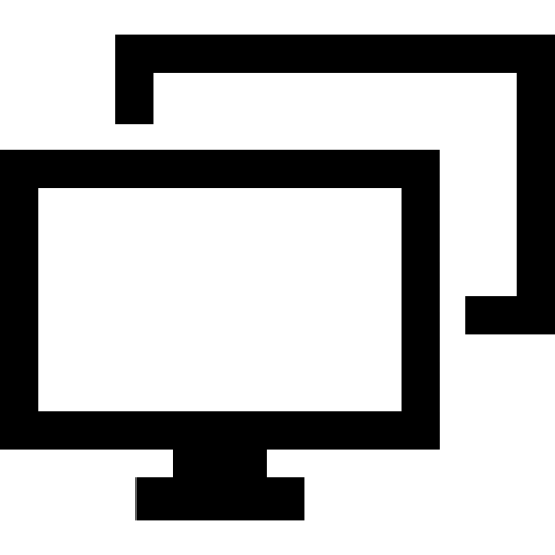 dwa ekrany komputerowe Basic Rounded Filled ikona