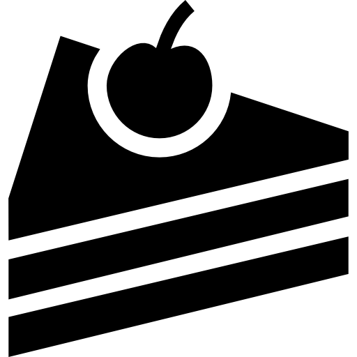 Кусок торта с вишней  иконка