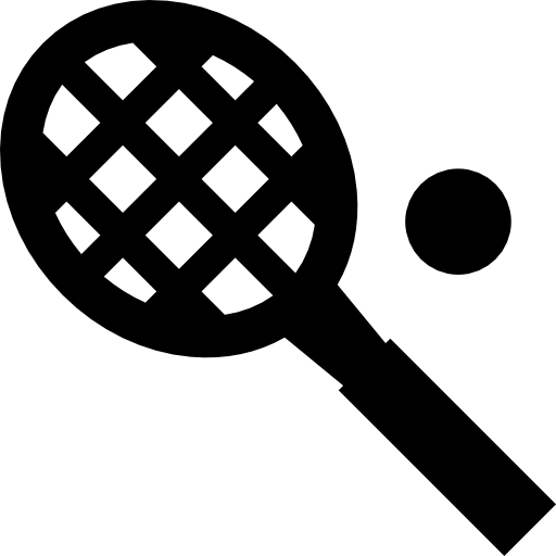 tennisschläger und ball  icon