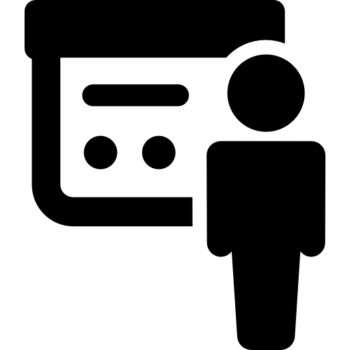 silhouette che dà presentazione  icona