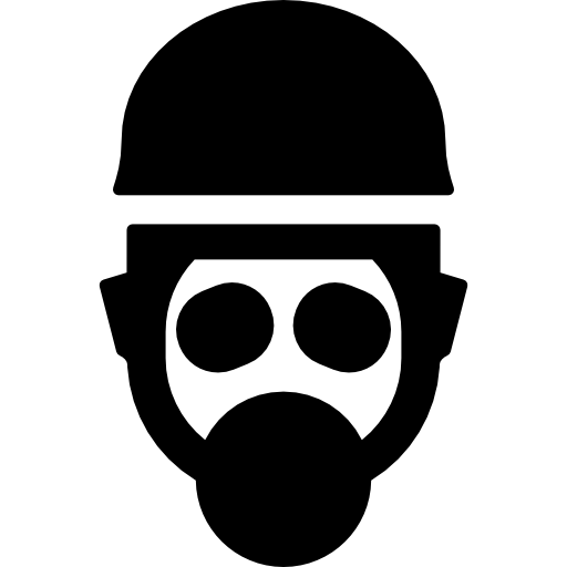 trabalhador com máscara de gás  Ícone