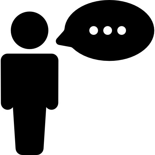 Silhouette with speech bubble  icon