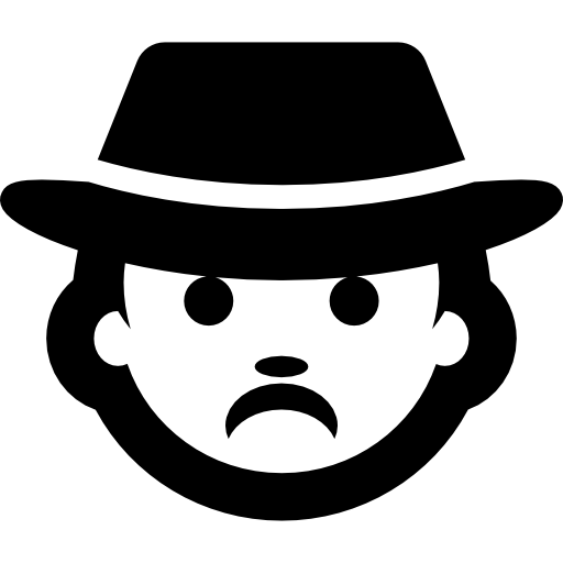 Грустный человек в шляпе  иконка