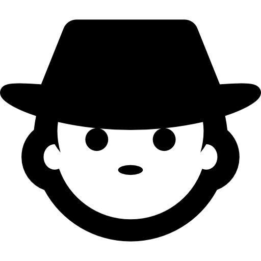 Лицо человека в шляпе  иконка