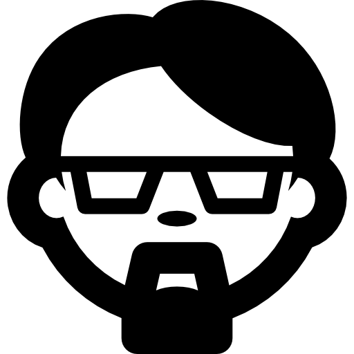 メガネとヤギひげを持つ男性の顔  icon