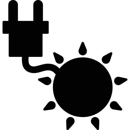 zon met stekker  icoon