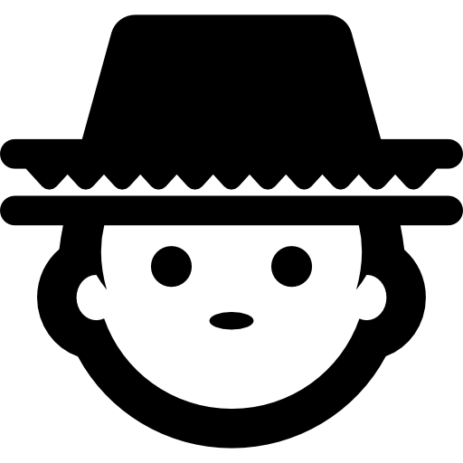 rosto de homem com chapéu  Ícone