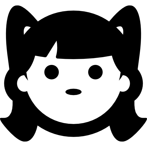 twarz dziewczyny z kucykami  ikona
