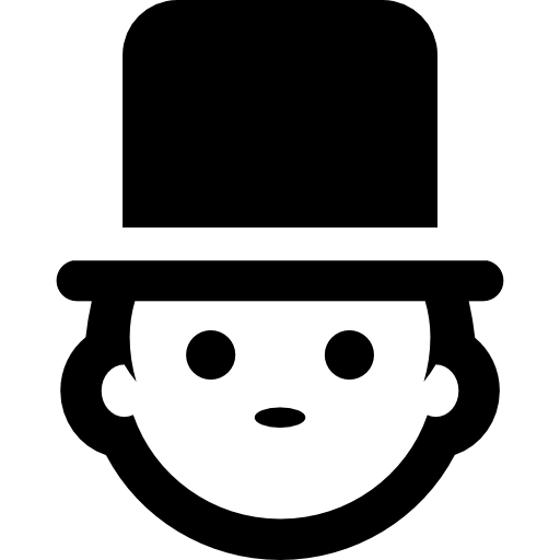 Man face with top hat  icon