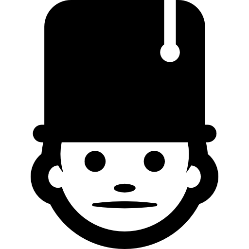 Man face with top hat  icon