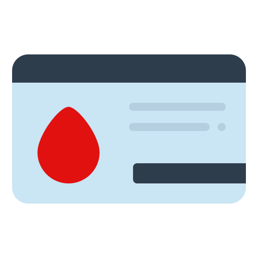 tarjeta de donante de sangre Generic Flat icono