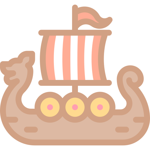 statek wikingów Detailed color Lineal color ikona