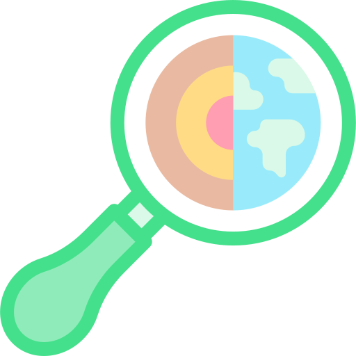 Magnifying glass Detailed color Lineal color icon