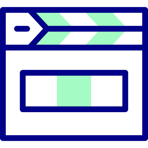 Clapperboard Detailed Mixed Lineal color icon