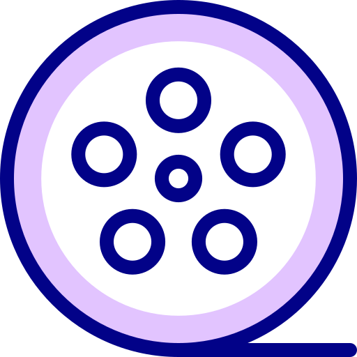 Film roll Detailed Mixed Lineal color icon