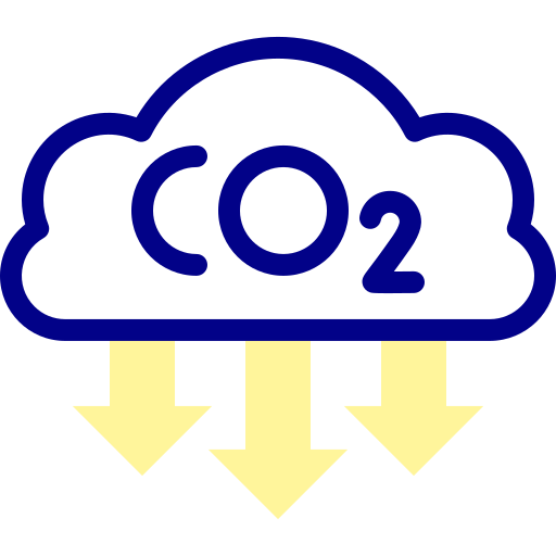 이산화탄소 Detailed Mixed Lineal color icon