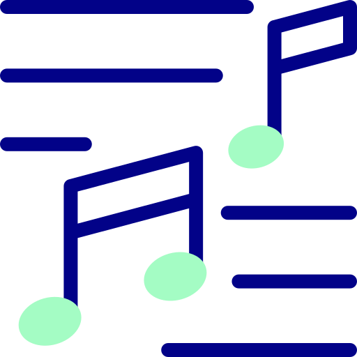 音楽 Detailed Mixed Lineal color icon