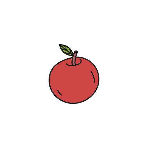 jabłko Generic Thin Outline Color ikona