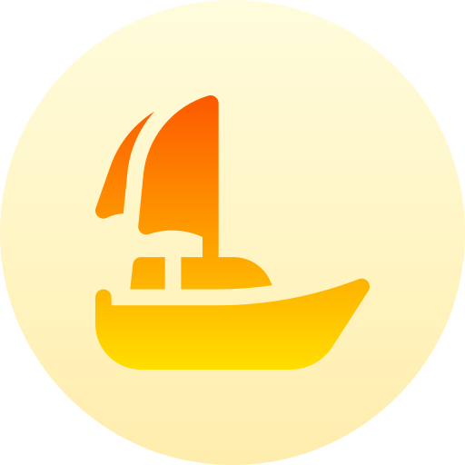 zeilboot Basic Gradient Circular icoon