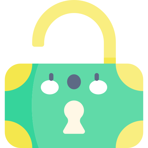 Open lock Kawaii Flat icon