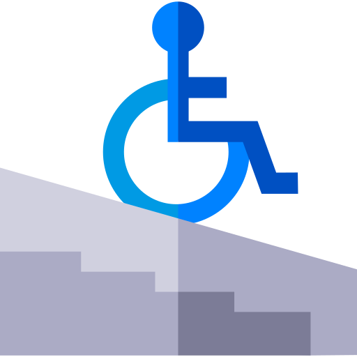 cadeira de rodas Basic Straight Flat Ícone