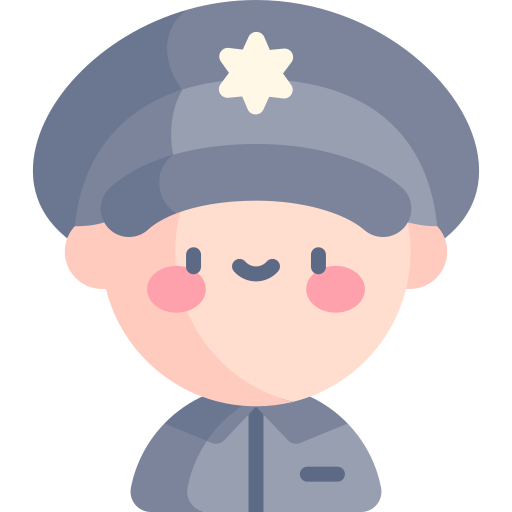 policjant Kawaii Flat ikona