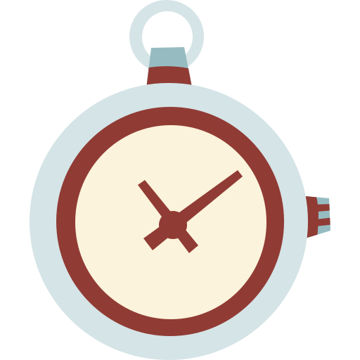 zegarek kieszonkowy Cartoon Flat ikona