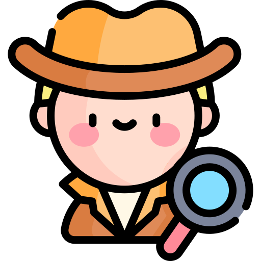 detective Kawaii Lineal color icoon