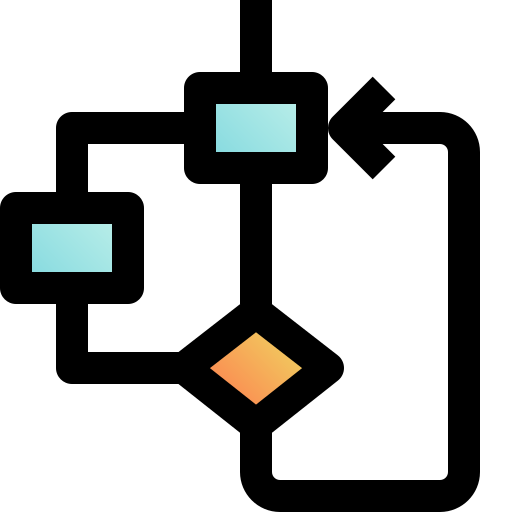 diagrama de flujo Fatima Lineal Color icono