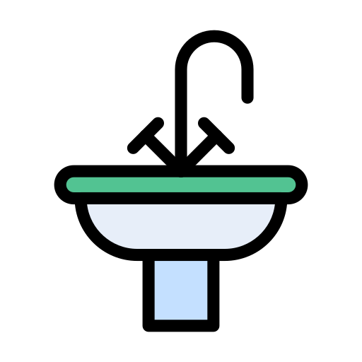 Washbasin Vector Stall Lineal Color icon