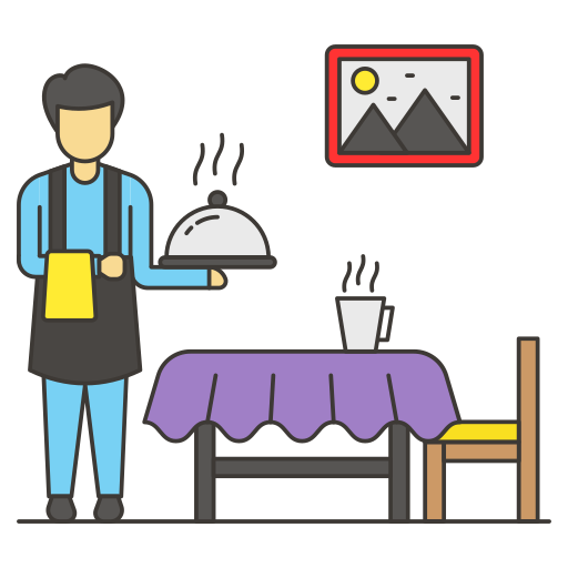 Waiter Generic Thin Outline Color icon