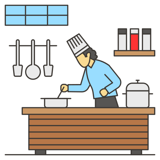 mannelijke chef-kok Generic Thin Outline Color icoon