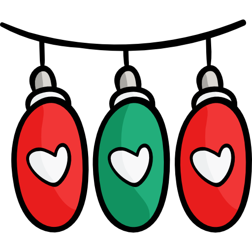 pelota de navidad Hand Drawn Color icono