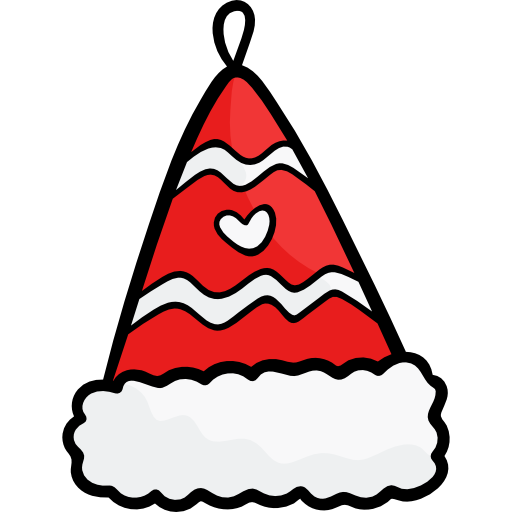 gorro navideño Hand Drawn Color icono