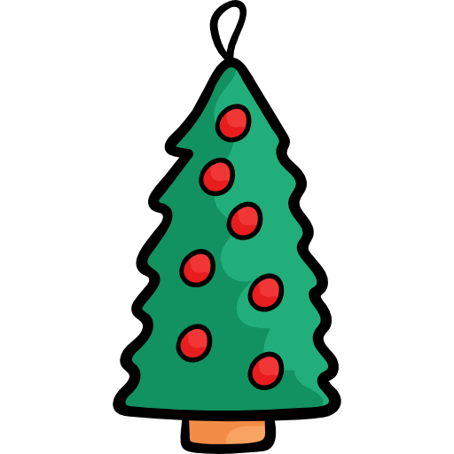 árbol de navidad Hand Drawn Color icono