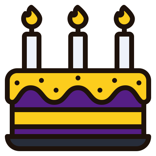 Торт на день рождения Generic Outline Color иконка