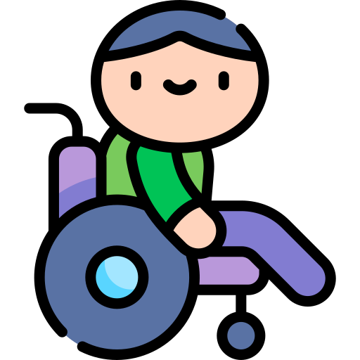sedia a rotelle Kawaii Lineal color icona