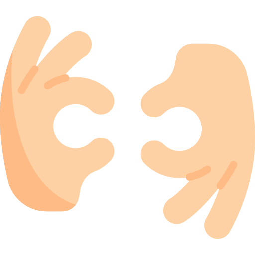 język migowy Kawaii Flat ikona