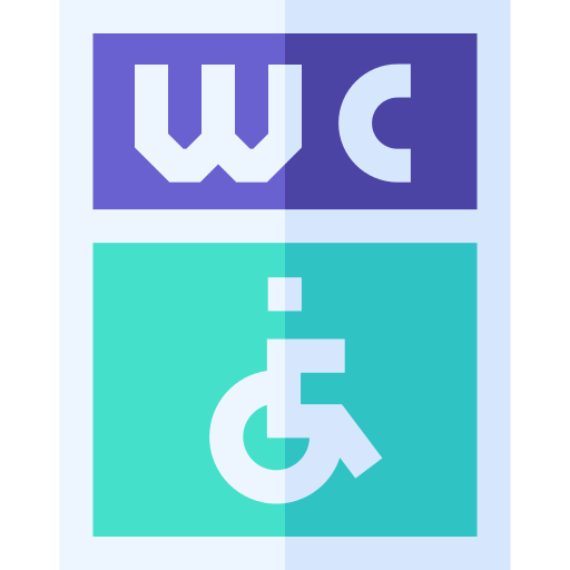 niepełnosprawny znak Basic Straight Flat ikona