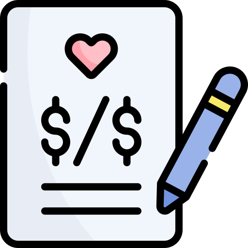 Marriage contract Kawaii Lineal color icon