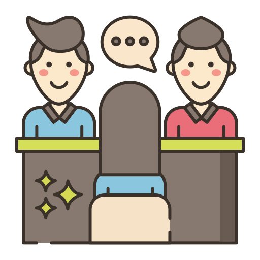 Interviewer Flaticons Lineal Color icon